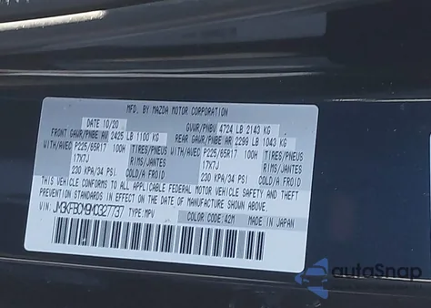 2021 Mazda Cx-5 Touring z USA, uszkodzony, nr VIN JM3KFBCM9M0327737